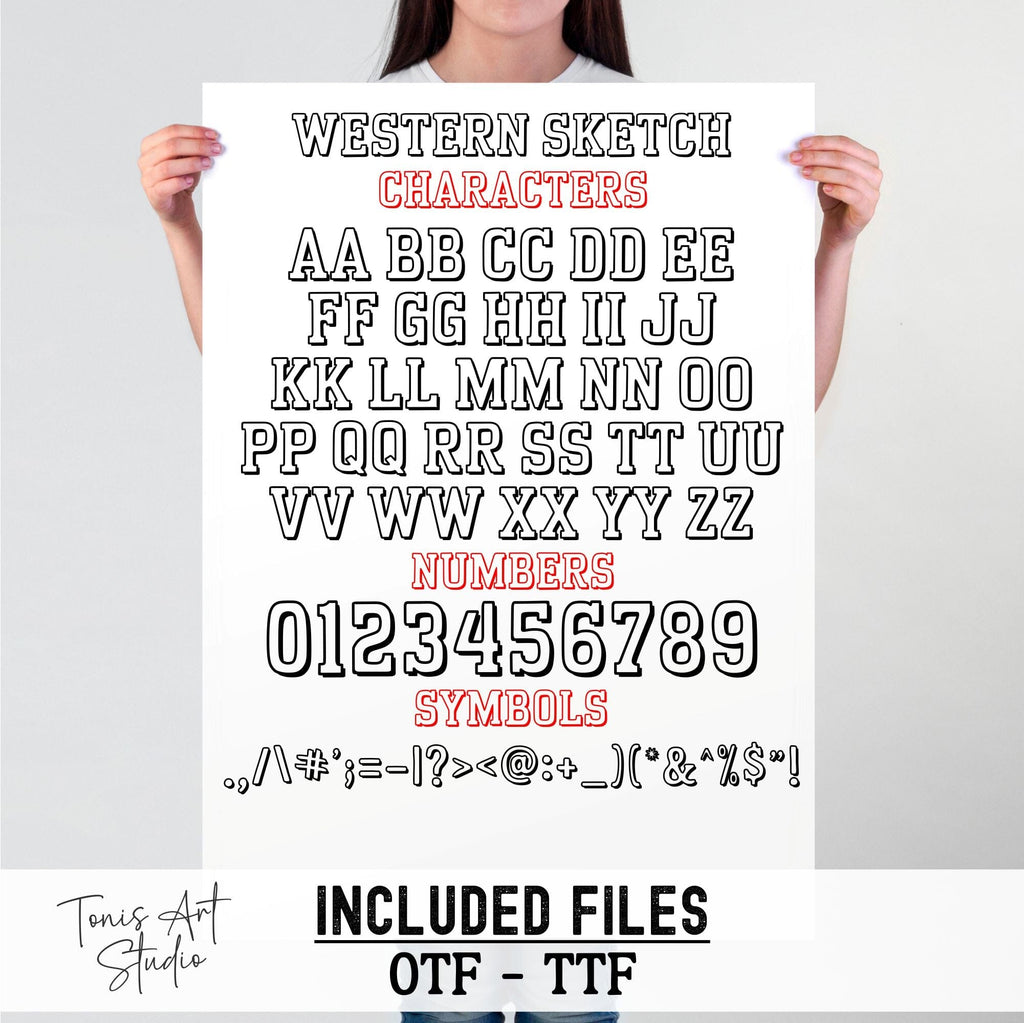 Western Font Bundle - 4 Styles | Rodeo, Trail, Shadow, Sketch | Bold ...