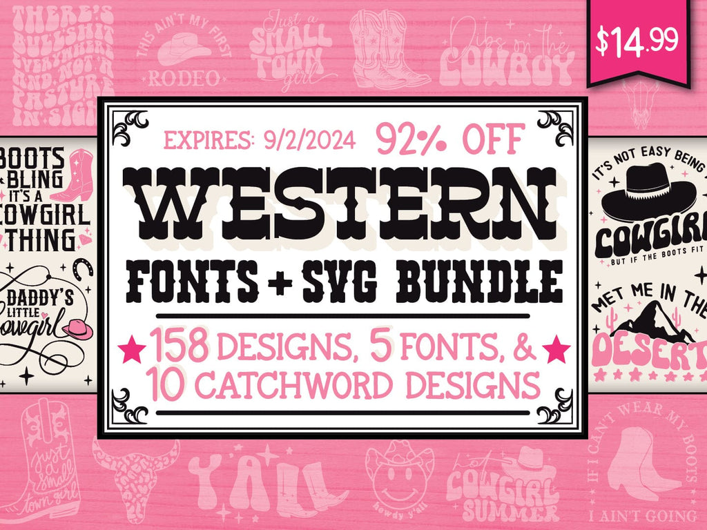 western fonts and designs bundle from sofontsy Silhouette Studio,roland contour cut lines,Print and Cut,Tips and Tricks,t shirt transfers,silhouette software,Heat Transfer Vinyl,roland bn2-20,roland bn2-20a,