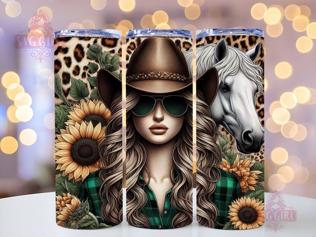 Western Girl 20oz Tumbler Wrap Sublimation Design, Straight Tapered Tumbler Wrap, Country Western Cowgirl Tumbler Png, Instant Digital Download Sublimation SvggirlplusArt 