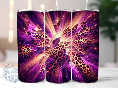 Western Glitter Colorful Leopard 20oz Skinny Tumbler, Glitter Leopard Tumbler Png, Straight & Tapered Tumbler Wrap, Instant Digital Download Sublimation ToriDesigns 