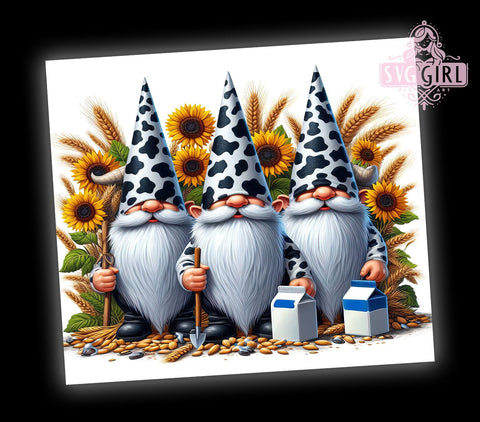 Western Gnomies, Heifer Cow, Country Decor, Sunflower Tumbler, 20oz Tumbler, PNG Sublimation, Farmhouse Style, Rustic Gift Sublimation SvggirlplusArt 