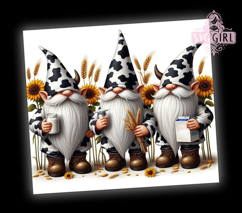 Western Gnomies, Heifer Cow, Country Decor, Sunflower Tumbler, 20oz Tumbler, PNG Sublimation, Farmhouse Style, Rustic Gift Sublimation SvggirlplusArt 