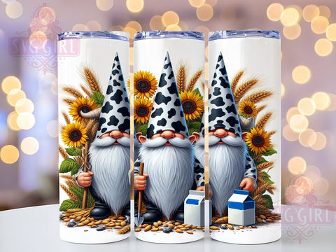 Western Gnomies, Heifer Cow, Country Decor, Sunflower Tumbler, 20oz Tumbler, PNG Sublimation, Farmhouse Style, Rustic Gift Sublimation SvggirlplusArt 
