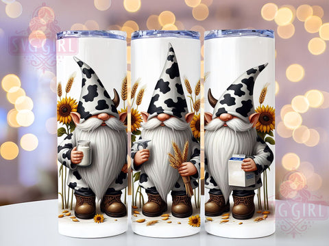 Western Gnomies, Heifer Cow, Country Decor, Sunflower Tumbler, 20oz Tumbler, PNG Sublimation, Farmhouse Style, Rustic Gift Sublimation SvggirlplusArt 