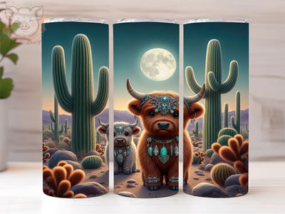 Western Goth Highland Cow 20oz Tumbler Png, Straight & Tapered Tumbler Png, Cowboy Tumbler Png, Digital Download PNG Sublimation Lara' s Designs 