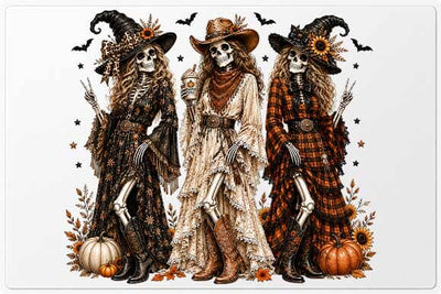 Western Halloween PNG Skeleton Cowgirl Digital Download SVG BillahCrafts 