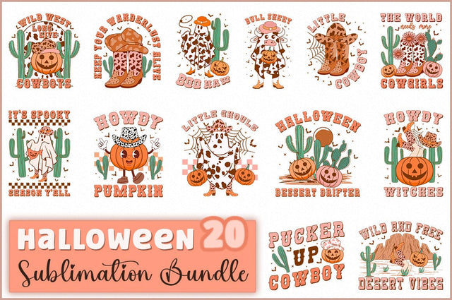 Western Halloween PNG Sublimation Bundle Sublimation Shetara Begum 