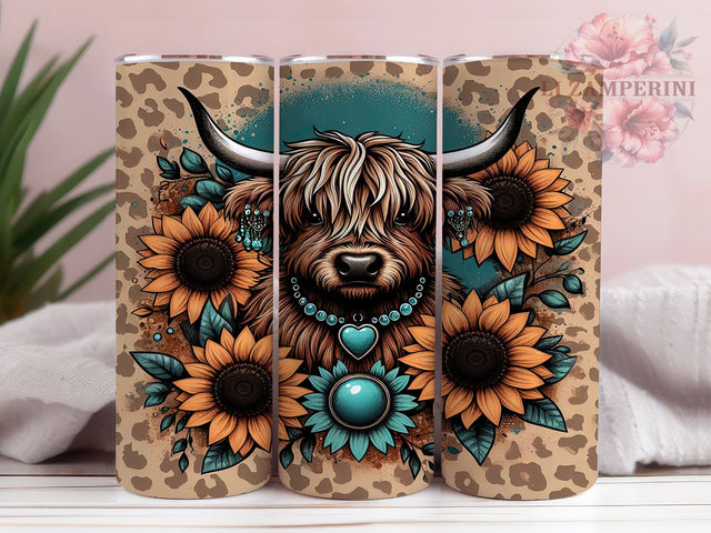 Western Highland Cow Rustic Tumbler, 20oz Sublimation Wrap, Rustic Cow PNG, Country Farm Mug, Boho Cowgirl Cup, Rodeo Drinkware Design, Southwestern Cow Tumbler Sublimation Li Zamperini 