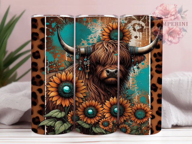 Western Highland Cow Rustic Tumbler, 20oz Sublimation Wrap, Rustic Cow PNG, Country Farm Mug, Boho Cowgirl Cup, Rodeo Drinkware Design, Southwestern Cow Tumbler Sublimation Li Zamperini 