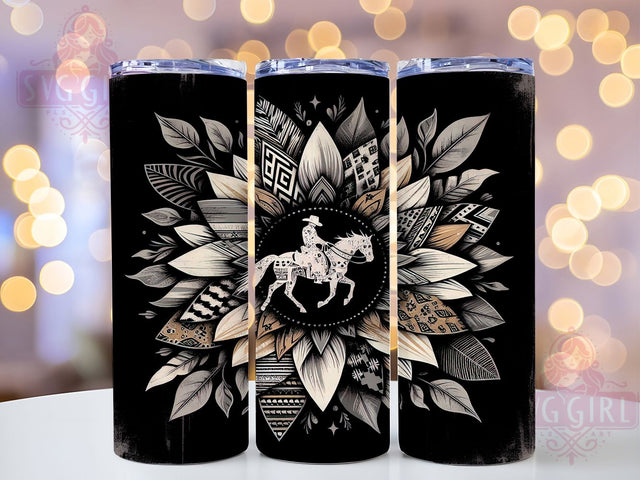Western Horse Sunflower Rodeo Tumbler, Cowboy Sunflower Wrap, Floral Horse Sublimation, Country Western Cup, Rodeo Floral Design, Rustic Horse Lover Gift, Farmhouse Sunflower Tumbler Sublimation SvggirlplusArt 