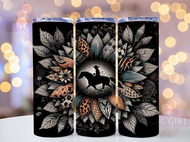 Western Horse Sunflower Rodeo Tumbler, Cowboy Sunflower Wrap, Floral Horse Sublimation, Country Western Cup, Rodeo Floral Design, Rustic Horse Lover Gift, Farmhouse Sunflower Tumbler Sublimation SvggirlplusArt 