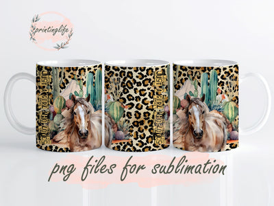 Western Horses Desert Sublimation Design PNG, Instant digital png, Just a girl who loves Desert Cactus horse Desert Rose png 11oz, rustic mug, novelty mug, unique mug, western style mug Sublimation PrintingLife 