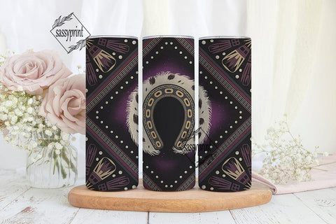 Western Horseshoe Galaxy 20oz Tumbler Sublimation sassyprint 