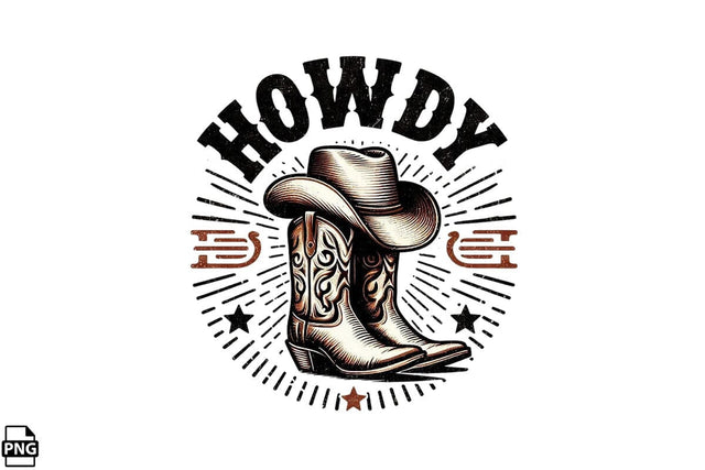 Western Howdy PNG Printable File Sublimation Creativedesigntee 