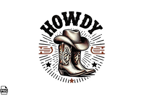 Western Howdy PNG Printable File Sublimation Creativedesigntee 