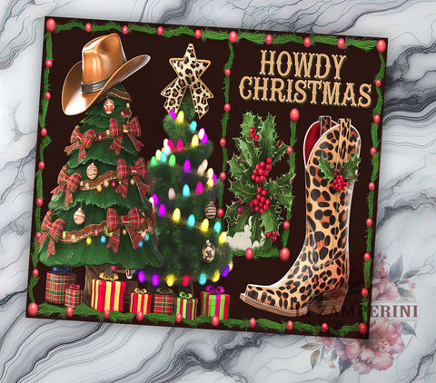 Western Howdy Rustic Christmas Tumbler, Howdy Christmas Mug, 20oz Tumbler Design, Rustic Christmas Gift, Western Sublimation Wrap, Cowboy Christmas Drinkware Sublimation Li Zamperini 