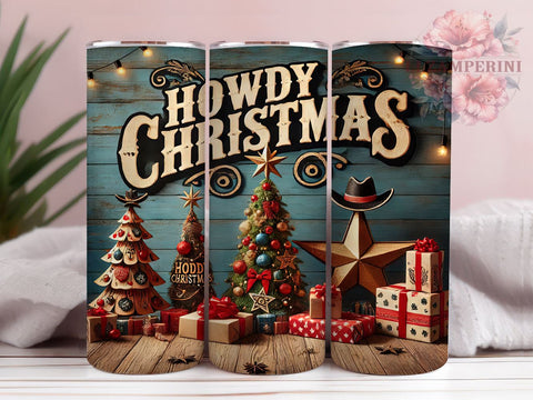 Western Howdy Rustic Christmas Tumbler, Howdy Christmas Mug, 20oz Tumbler Design, Rustic Christmas Gift, Western Sublimation Wrap, Cowboy Christmas Drinkware Sublimation Li Zamperini 