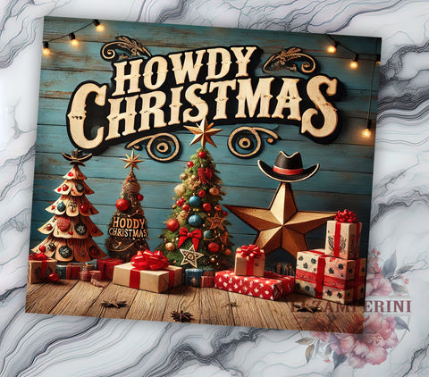 Western Howdy Rustic Christmas Tumbler, Howdy Christmas Mug, 20oz Tumbler Design, Rustic Christmas Gift, Western Sublimation Wrap, Cowboy Christmas Drinkware Sublimation Li Zamperini 
