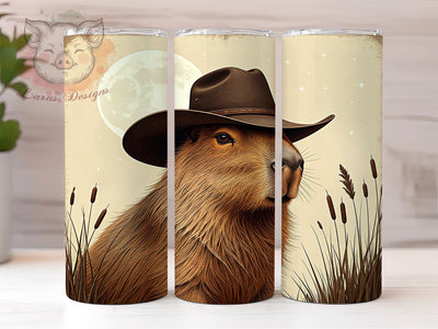 Western Humor Capybara Tumbler Wrap, Capybara Tumbler, Western Humor, 20oz Tumbler Wrap, Sublimation Design, Funny Animal Decor, Rustic Drinkware, Cute Gift Ideas Sublimation Lara' s Designs 