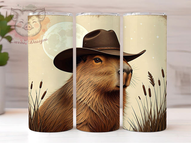 Western Humor Capybara Tumbler Wrap, Capybara Tumbler, Western Humor, 20oz Tumbler Wrap, Sublimation Design, Funny Animal Decor, Rustic Drinkware, Cute Gift Ideas Sublimation Lara' s Designs 