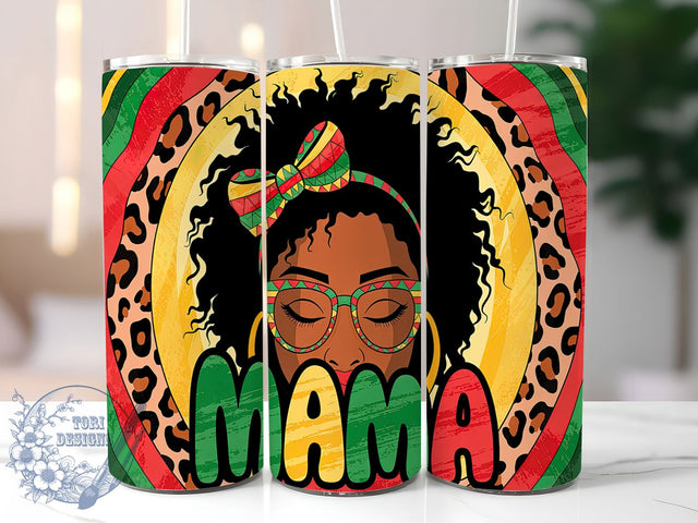 Western Juneteenth Afro Bun Mama Tumbler, Afro Bun Mama Wrap, 20oz Sublimation Tumbler, Juneteenth Celebration Wrap, Black Mama Tumbler Design, Afro Hair Tumbler, Western Pride Tumbler Wrap Sublimation ToriDesigns 