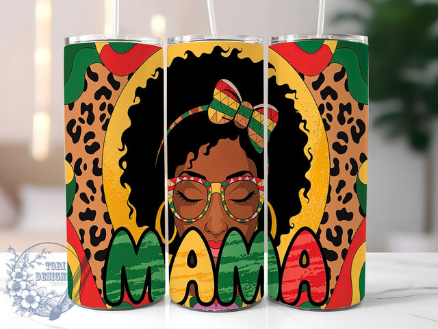 Western Juneteenth Afro Bun Mama Tumbler, Afro Bun Mama Wrap, 20oz Sublimation Tumbler, Juneteenth Celebration Wrap, Black Mama Tumbler Design, Afro Hair Tumbler, Western Pride Tumbler Wrap Sublimation ToriDesigns 