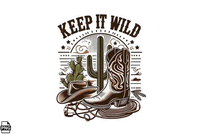 Western Keep It Wild PNG Printable File Sublimation Creativedesigntee 