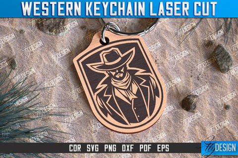 Western Keychain Bundle | Gift Idea | Cowboy & Wild West | Vintage Keychain | CNC File SVG Fly Design 