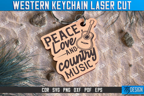 Western Keychain Bundle | Gift Idea | Cowboy & Wild West | Vintage Keychain | CNC File SVG Fly Design 