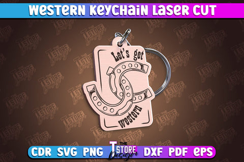 Western Keychain Bundle | Gift Idea | Cowboy & Wild West | Vintage Keychain | CNC File SVG The T Store Design 