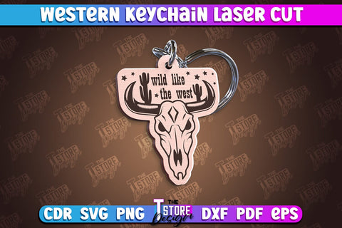 Western Keychain Bundle | Gift Idea | Cowboy & Wild West | Vintage Keychain | CNC File SVG The T Store Design 