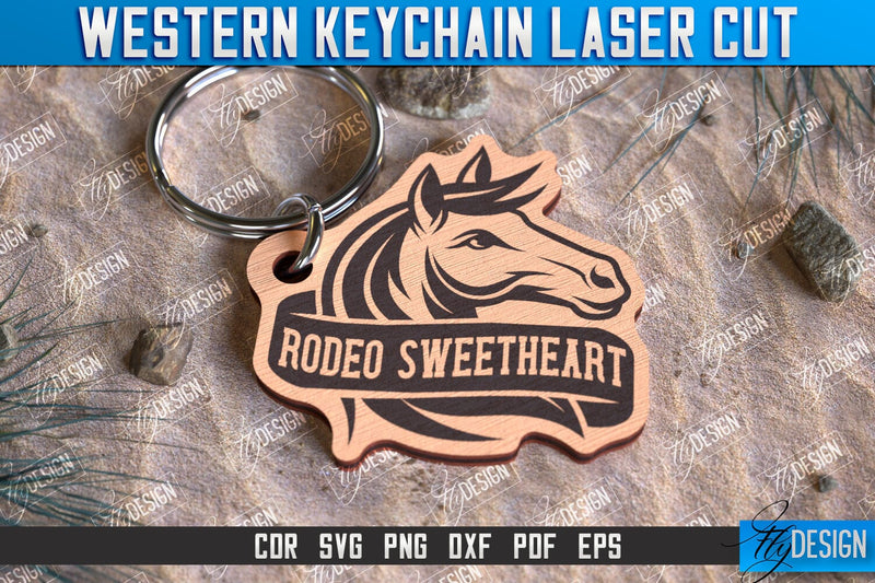 Western Keychain | Gift Idea | Cowboy & Wild West | Vintage Keychain | CNC File SVG Fly Design 