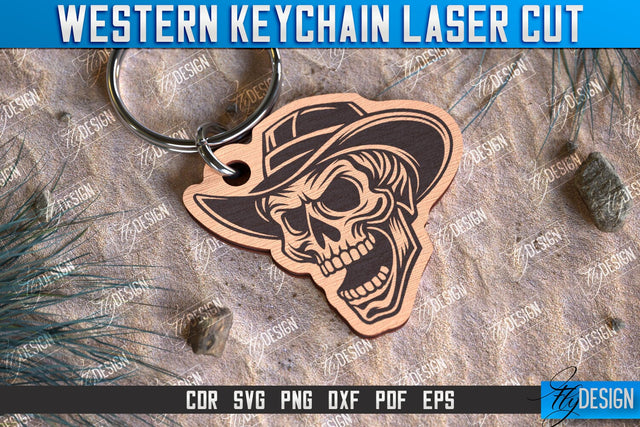 Western Keychain | Gift Idea | Cowboy & Wild West | Vintage Keychain | CNC File SVG Fly Design 