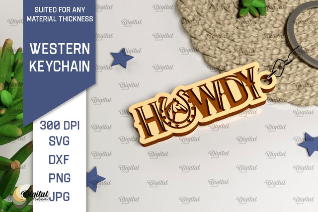 Western Keychain Laser Cut. Cowboy Western SVG SVG Evgenyia Guschina 