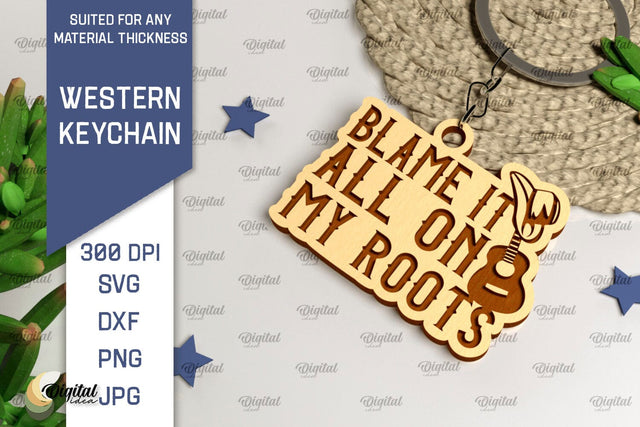 Western Keychain Laser Cut. Cowboy Western SVG SVG Evgenyia Guschina 