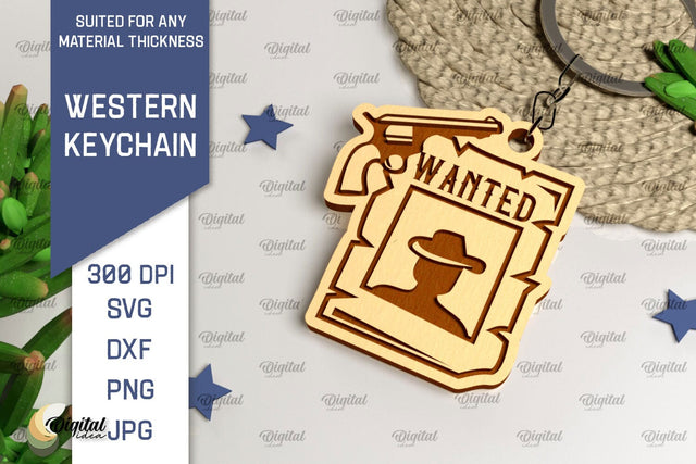 Western Keychain Laser Cut. Cowboy Western SVG SVG Evgenyia Guschina 
