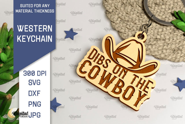 Western Keychain Laser Cut. Cowboy Western SVG SVG Evgenyia Guschina 