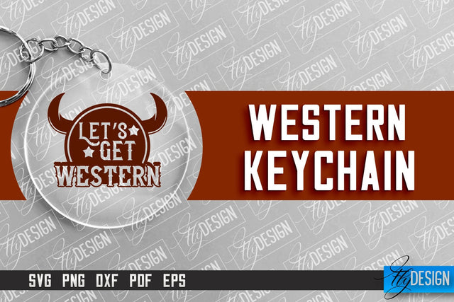 Western Keychain SVG Design | Wild West SVG Design | Cowboy SVG SVG Fly Design 