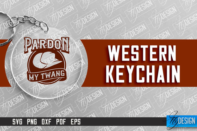 Western Keychain SVG Design | Wild West SVG Design | Cowboy SVG SVG Fly Design 