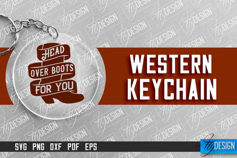 Western Keychain SVG Design | Wild West SVG Design | Cowboy SVG SVG Fly Design 