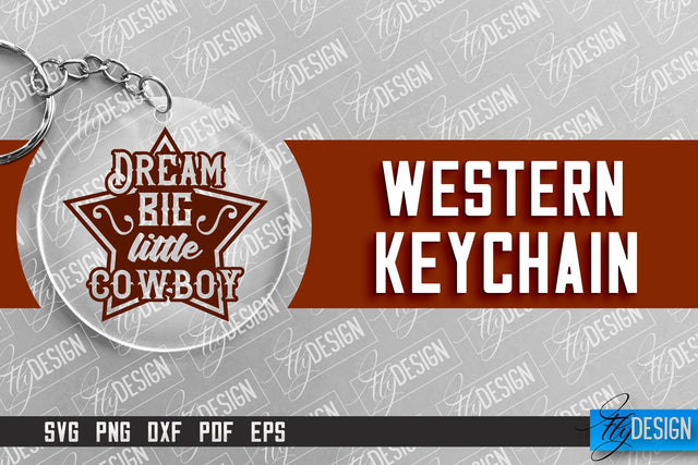 Western Keychain SVG Design | Wild West SVG Design | Cowboy SVG SVG Fly Design 