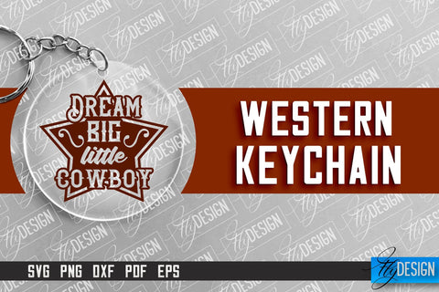Western Keychain SVG Design | Wild West SVG Design | Cowboy SVG SVG Fly Design 