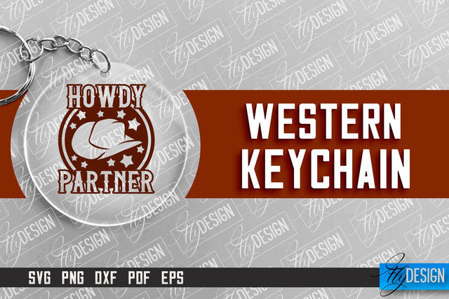 Western Keychain SVG Design | Wild West SVG Design | Cowboy SVG SVG Fly Design 