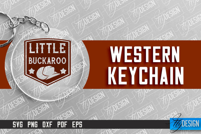 Western Keychain SVG Design | Wild West SVG Design | Cowboy SVG SVG Fly Design 