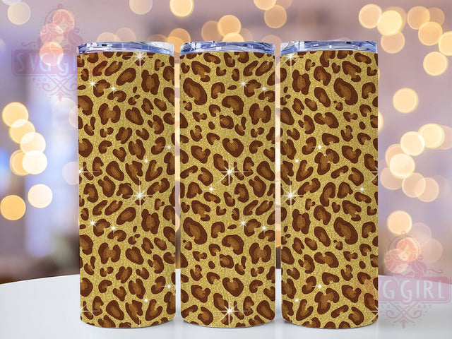 Western Leopard Cowgirl Glitter Tumbler, Leopard Print Tumbler, Glitter Tumbler Design, 20oz Sublimation Wrap, Cowgirl Tumbler Wrap, Boho Western Tumbler, Animal Print Tumbler Design Sublimation SvggirlplusArt 