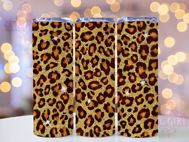 Western Leopard Cowgirl Glitter Tumbler, Leopard Print Tumbler, Glitter Tumbler Design, 20oz Sublimation Wrap, Cowgirl Tumbler Wrap, Boho Western Tumbler, Animal Print Tumbler Design Sublimation SvggirlplusArt 