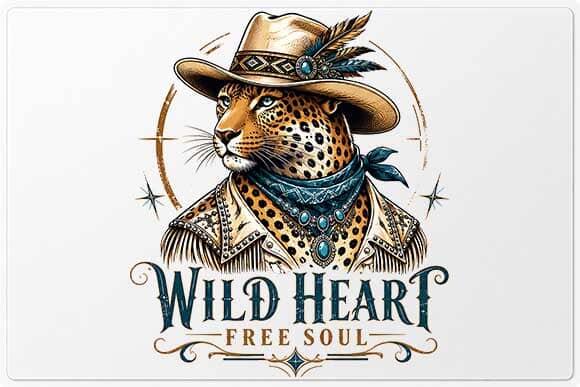 Western Leopard PNG Wild Heart Free Soul Digital Download SVG BillahCrafts 