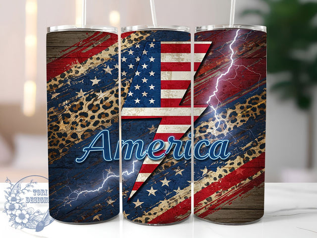 Western Leopard Print Patriotic Tumbler Wrap, Leopard Print Tumbler, American Flag Tumbler, 20oz Tumbler Sublimation, USA Cowgirl Tumbler, Digital Tumbler Wrap, Rustic Patriotic Tumbler Sublimation ToriDesigns 