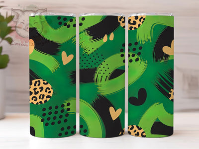 Western Leopard Shamrock Tumbler, Western Shamrock Tumbler, Stylish 20oz Wrap, Sublimation Design, Trendy Gift Idea, Irish Western Wrap, Lucky Cowhide Tumbler Sublimation Lara' s Designs 