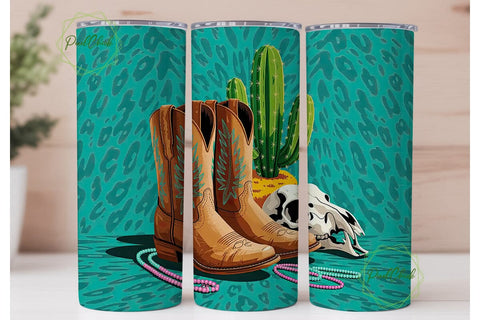Western Leopard Tumbler Wrap Sublimation PixelChick 
